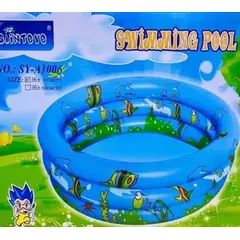 ANGELES DEL HOGAR - Piscina Inflable Para niños 3 Anillos 90cm Azul