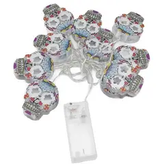 GENERICO - 5x Luces Halloween Calaveras Guirnalda 2mts AS559