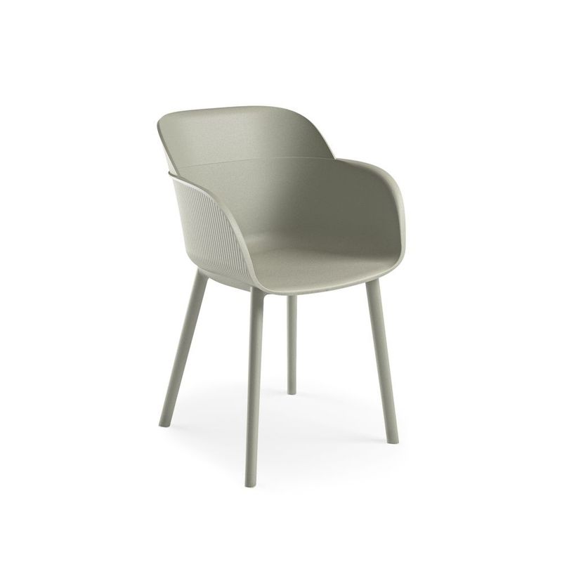 ROCA NEGRA - Silla Shell P XL de polipropileno reforzado con fibra de vidrio Cement Gray