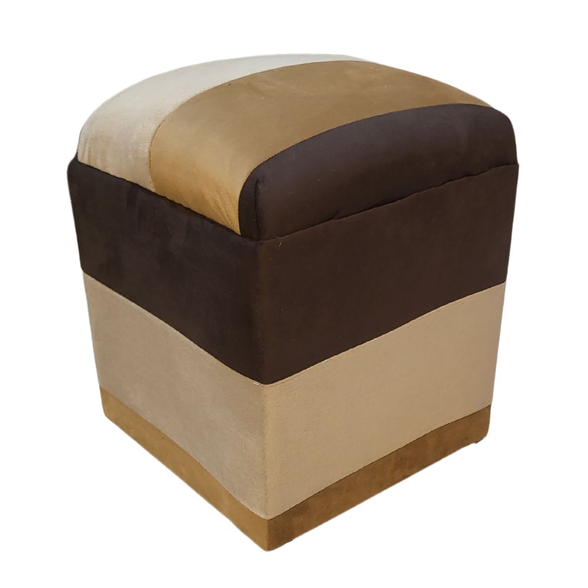 GENERICO - Pouf Bicolor Felpa 35x35x42 Muebles Rimar