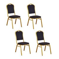 Pack 4 Silla Tapizada Eventos Fiestas Conferencias Comedor - NEGRO