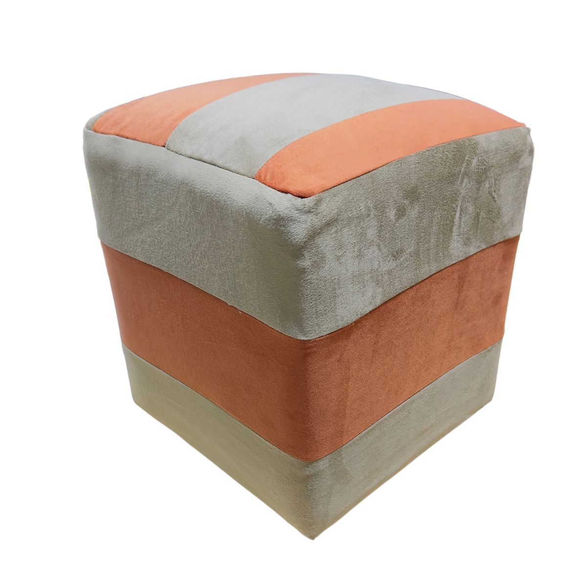 GENERICO - Pouf Bicolor Felpa 35x35x42 Muebles Rimar