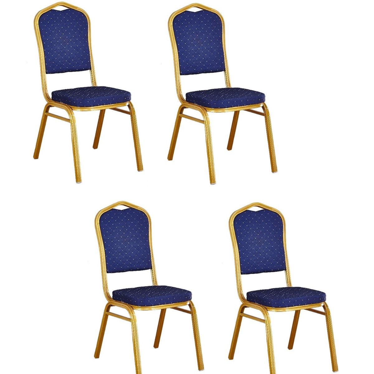 CRUSEC - Pack 4 Silla Tapizada Eventos Fiestas Conferencias Comedor - AZUL