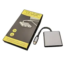 CRUSEC - Adaptador Multipuerto 3 En 1 USB Tipo C 3.0 a HDMI 4K