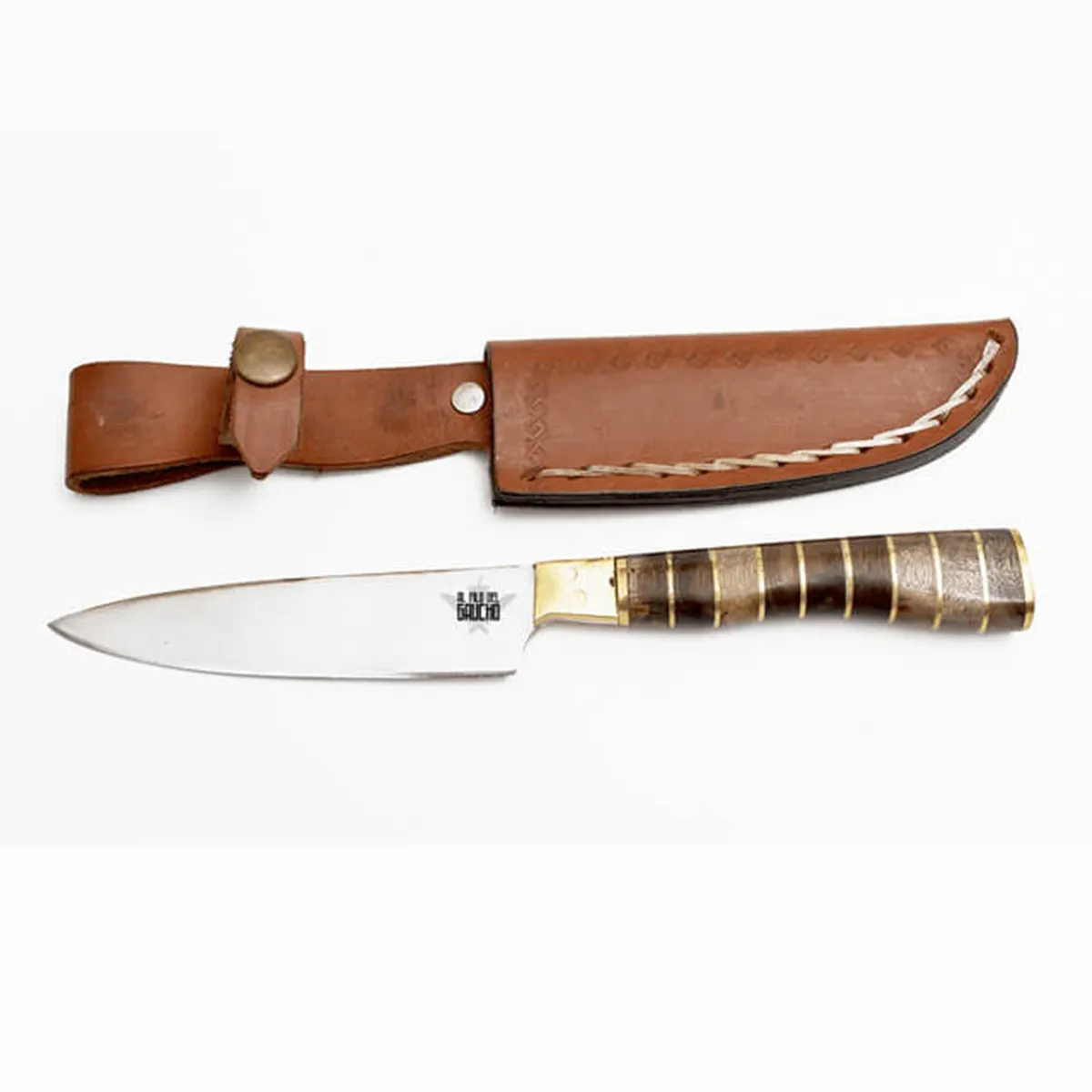 AL FILO DEL GAUCHO - Cuchillo Anillado Funda Cuero Artesanal