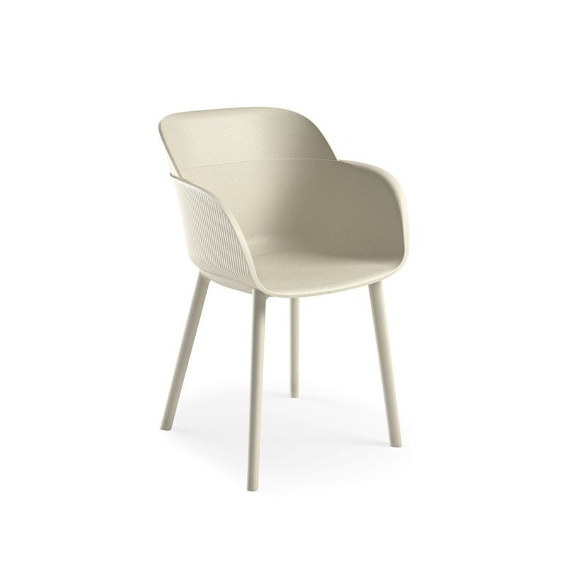 ROCA NEGRA - Silla Shell P XL de polipropileno reforzado con fibra de vidrio color Beige
