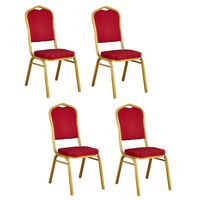 Pack 4 Silla Tapizada Eventos Fiestas Conferencias Comedor - ROJO