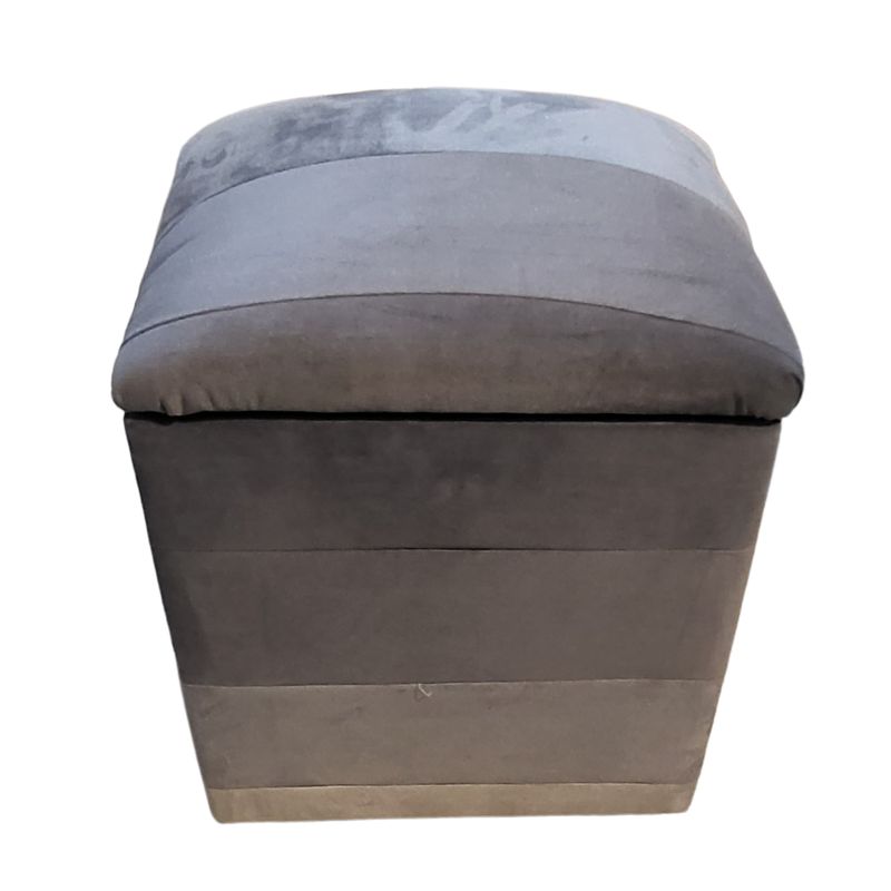 GENERICO - Pouf Baul Grises Bicolor Felpa 40x33x50 Rimar