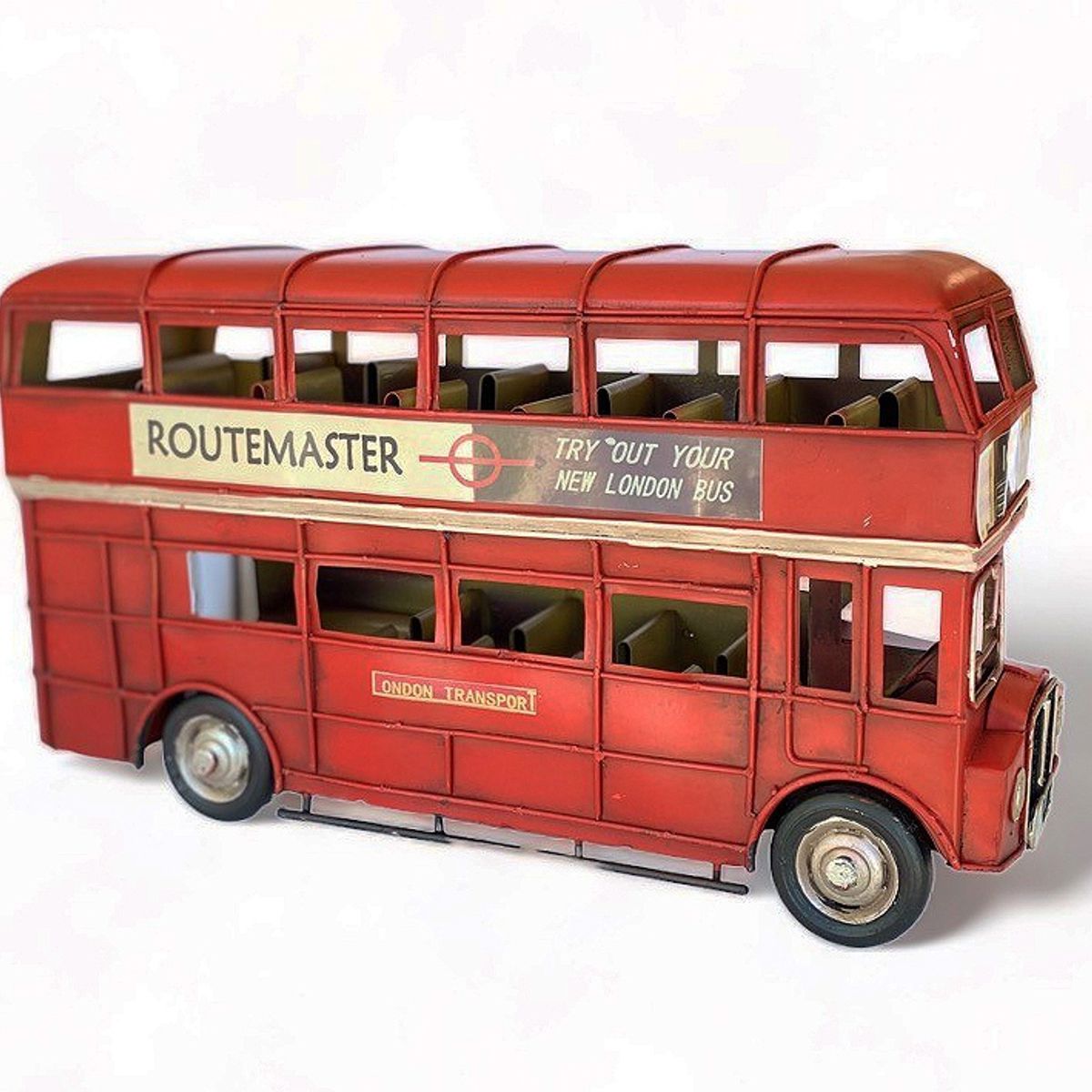 MONTREAL - Bus Inglés A Escala, Colección Decoración Vintage En Fierro.
