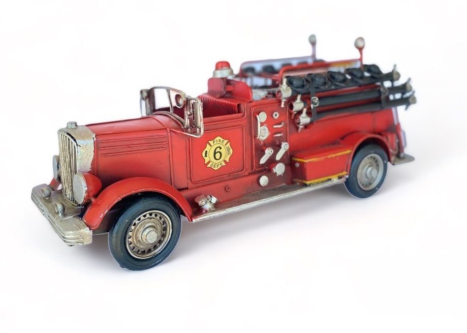 Camion De Bomberos A Escala, Decoracion Vintage En Fierro.