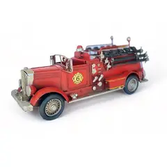 MONTREAL - Camión De Bomberos A Escala, Decoración Vintage En Fierro.