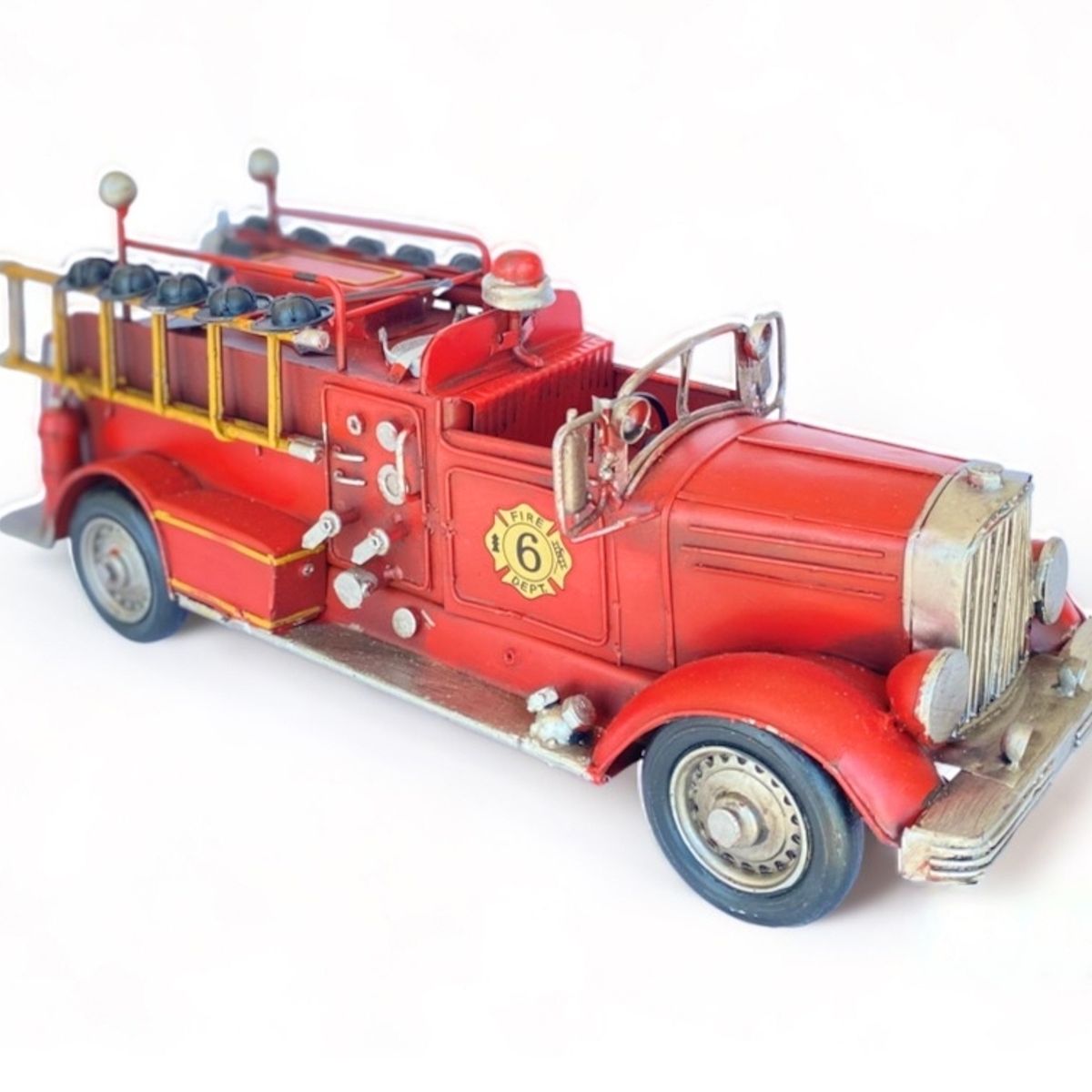 MONTREAL - Camión De Bomberos A Escala, Decoración Vintage En Fierro.