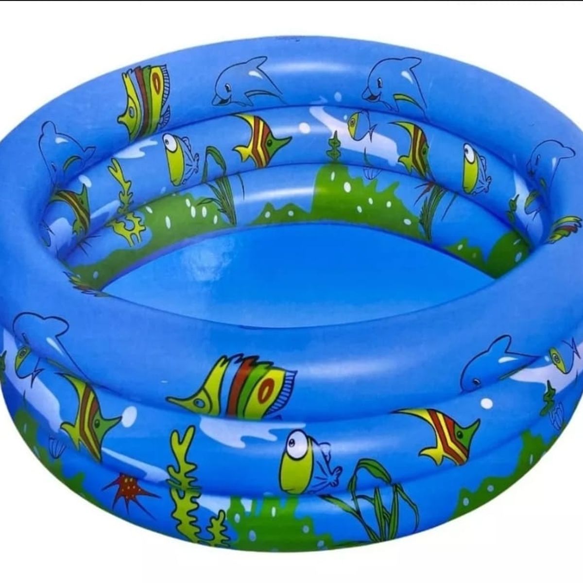ANGELES DEL HOGAR - Piscina Inflable Para niños 3 Anillos 120cm Azul