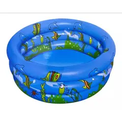 ANGELES DEL HOGAR - Piscina Inflable Para niños 3 Anillos 120cm Azul
