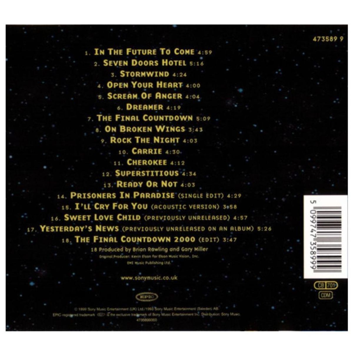 HITWAY MUSIC - EUROPE - BEST OF 1982-2000 - CD HITWAY MUSIC