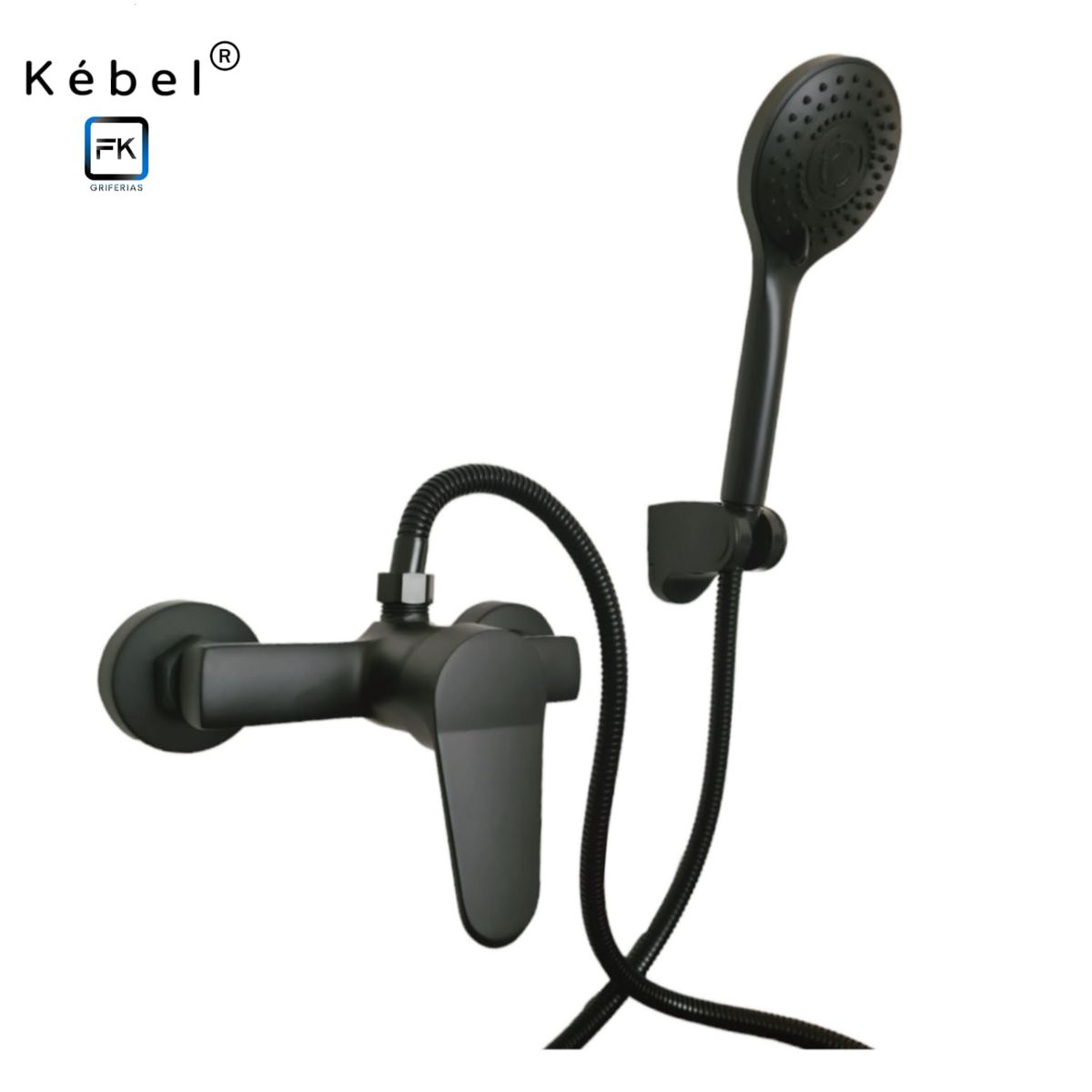 GENERICO - Llave Monomando Ducha Matte Black Kébel FK.