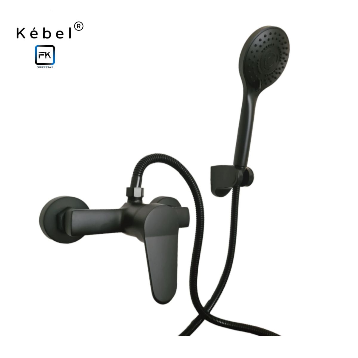 GENERICO - Llave Monomando Ducha Matte Black Kébel FK.