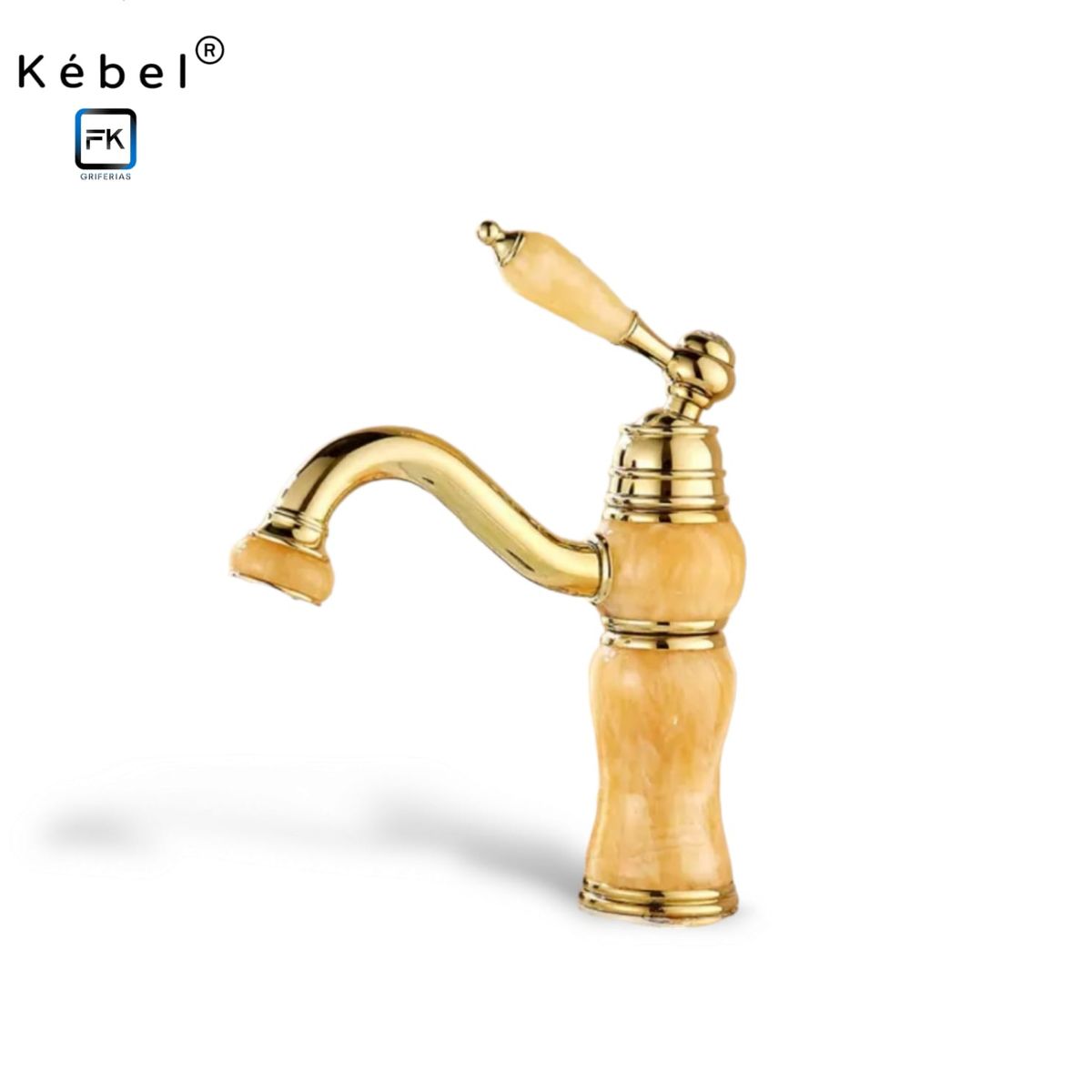 GENERICO - Llave Monomando Lavamanos Vintage Gold Jade FK