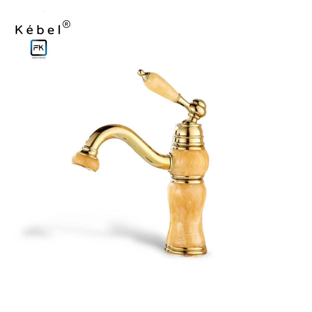 GENERICO - Llave Monomando Lavamanos Vintage Gold Jade FK