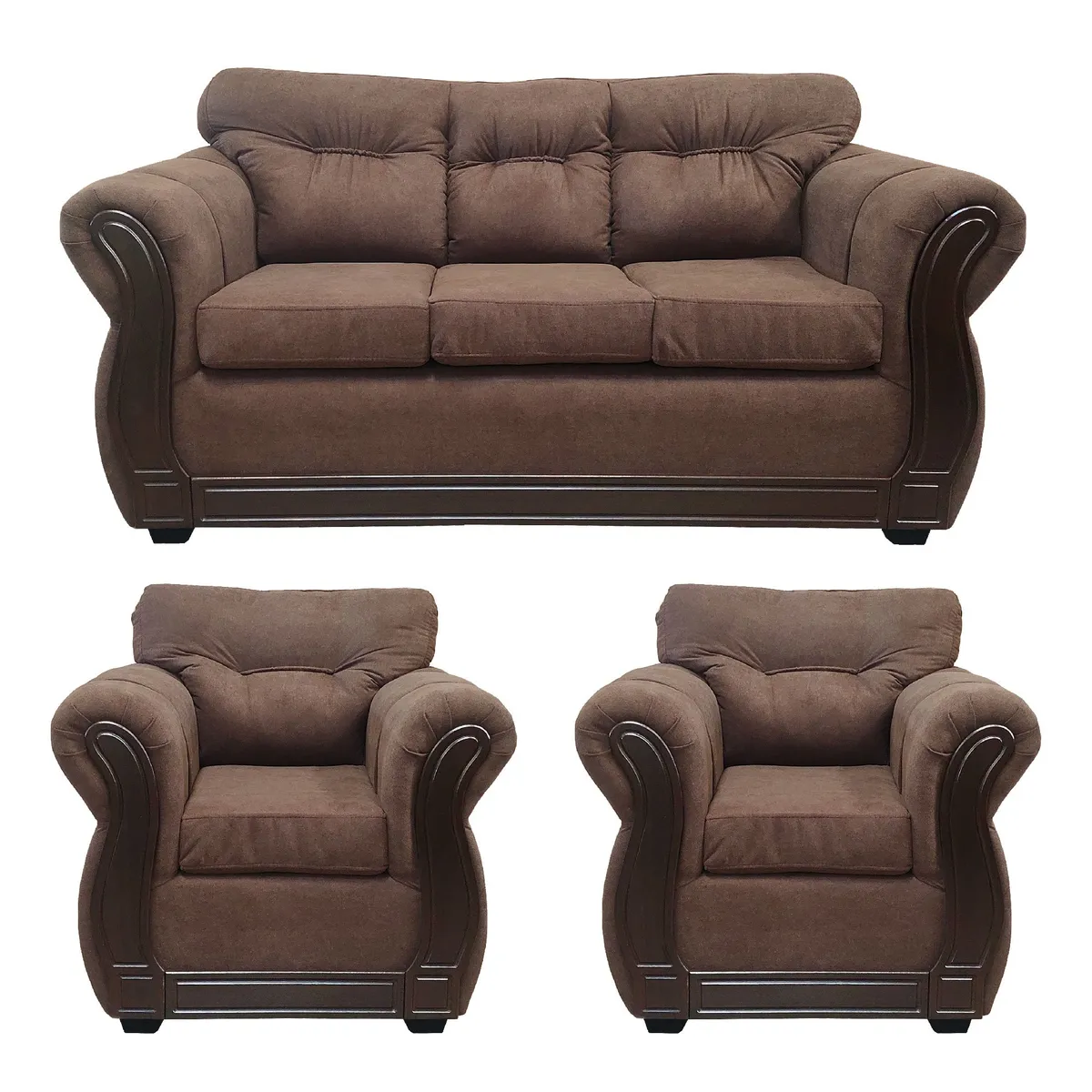 AMERICA DECORA - Living Con Resorte Estructural 5 Cuerpos 3-1-1 Taurus Café