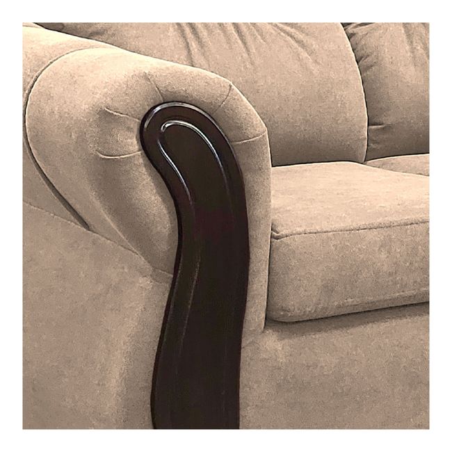 AMERICA DECORA - Living Con Resorte Estructural 5 Cuerpos Taurus 3+1+1 Chenille Beige