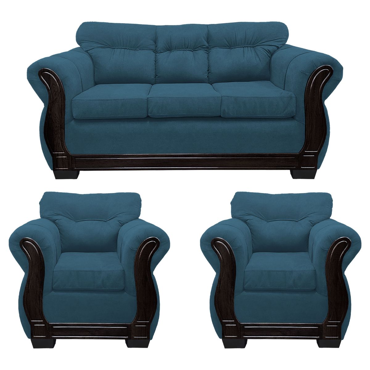 AMERICA DECORA - Living Con Respaldo Confortable 5 Cuerpos Taurus 3+1+1 Chenille