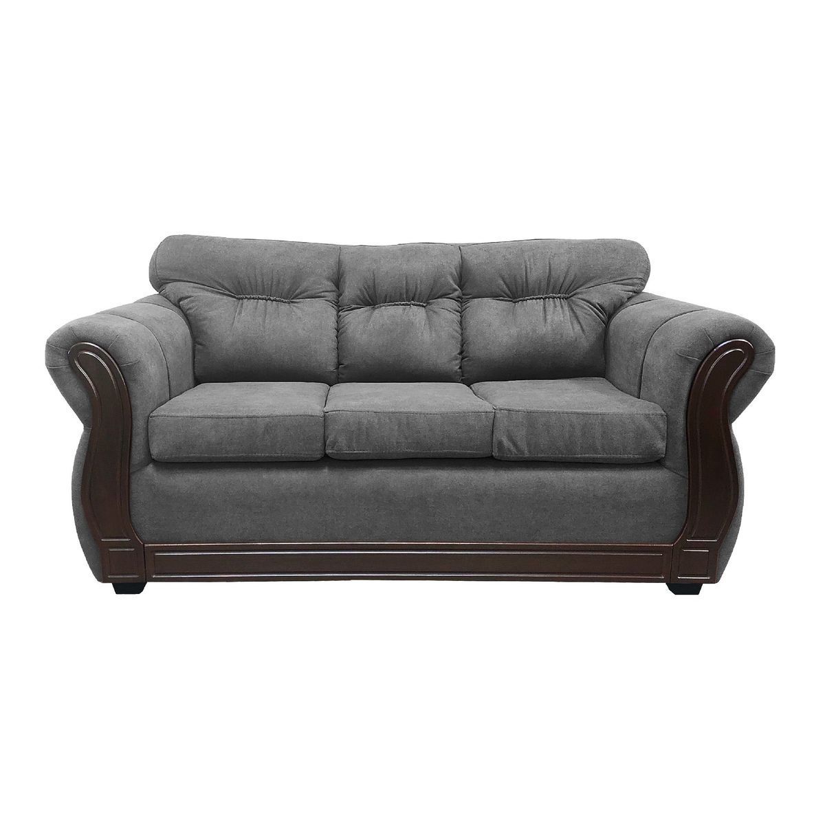 AMERICA DECORA - Sofá Con Resorte Estructural 3 Cuerpos Taurus Chenille Gris