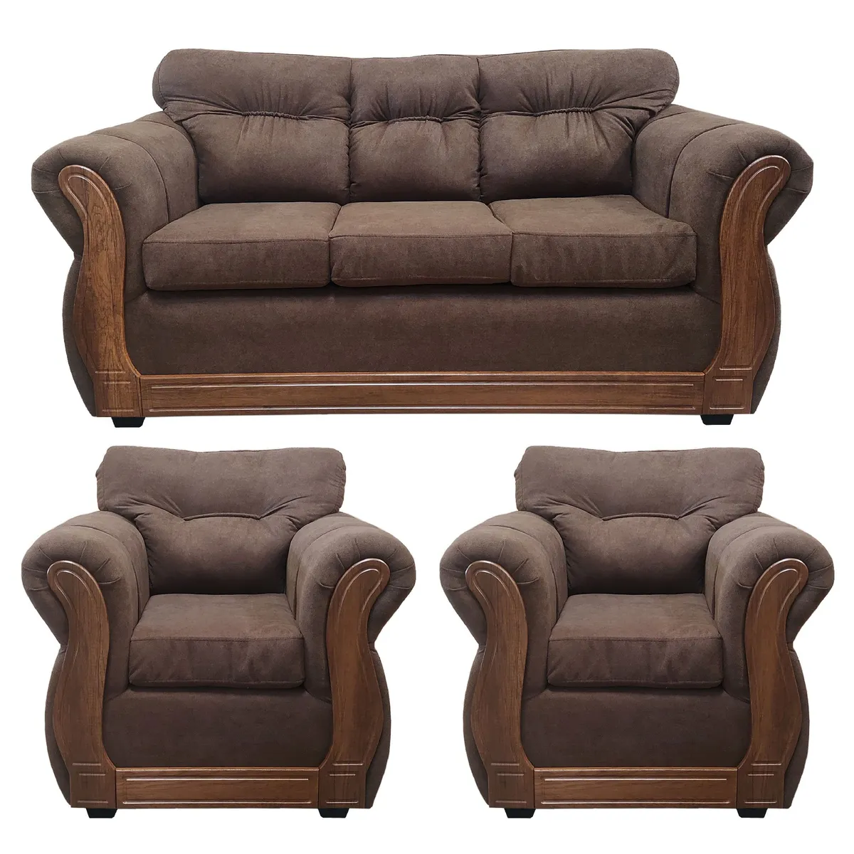 AMERICA DECORA - Living Con Resorte Estructural 5 Cuerpos 3-1-1 Taurus X Café