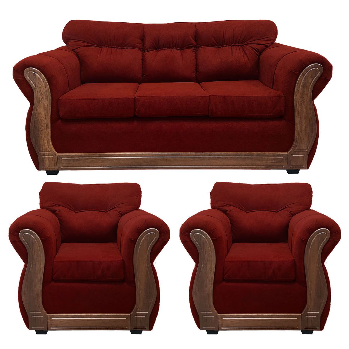 AMERICA DECORA - Living Con Resorte Estructural 5 Cuerpos 3-1-1 Taurus X Burdeo