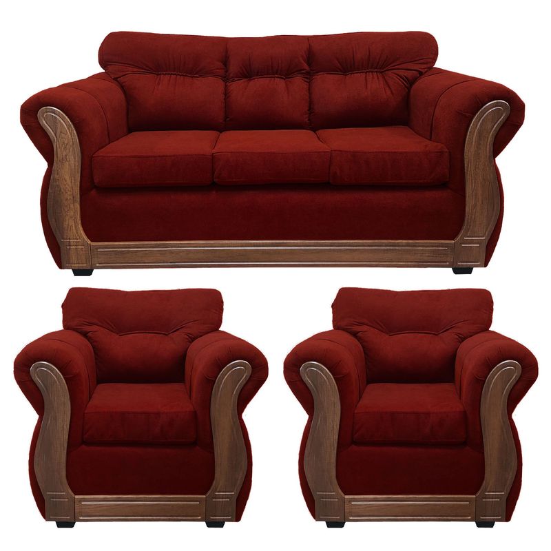 AMERICA DECORA - Juego de living 3-1-1 Taurus X Burdeo