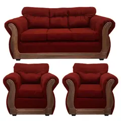 AMERICA DECORA - Juego de living 3-1-1 Taurus X Burdeo