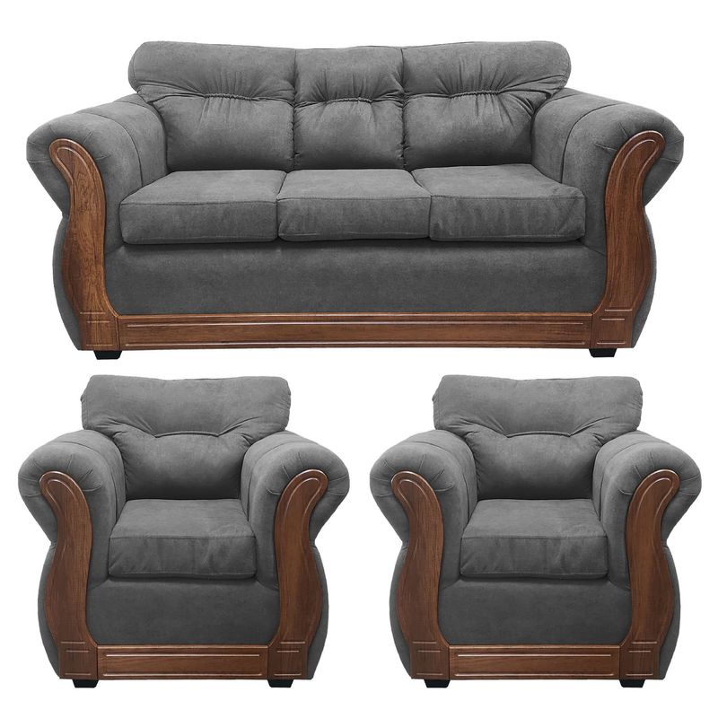 AMERICA DECORA - Juego de living 3-1-1 Taurus X Gris