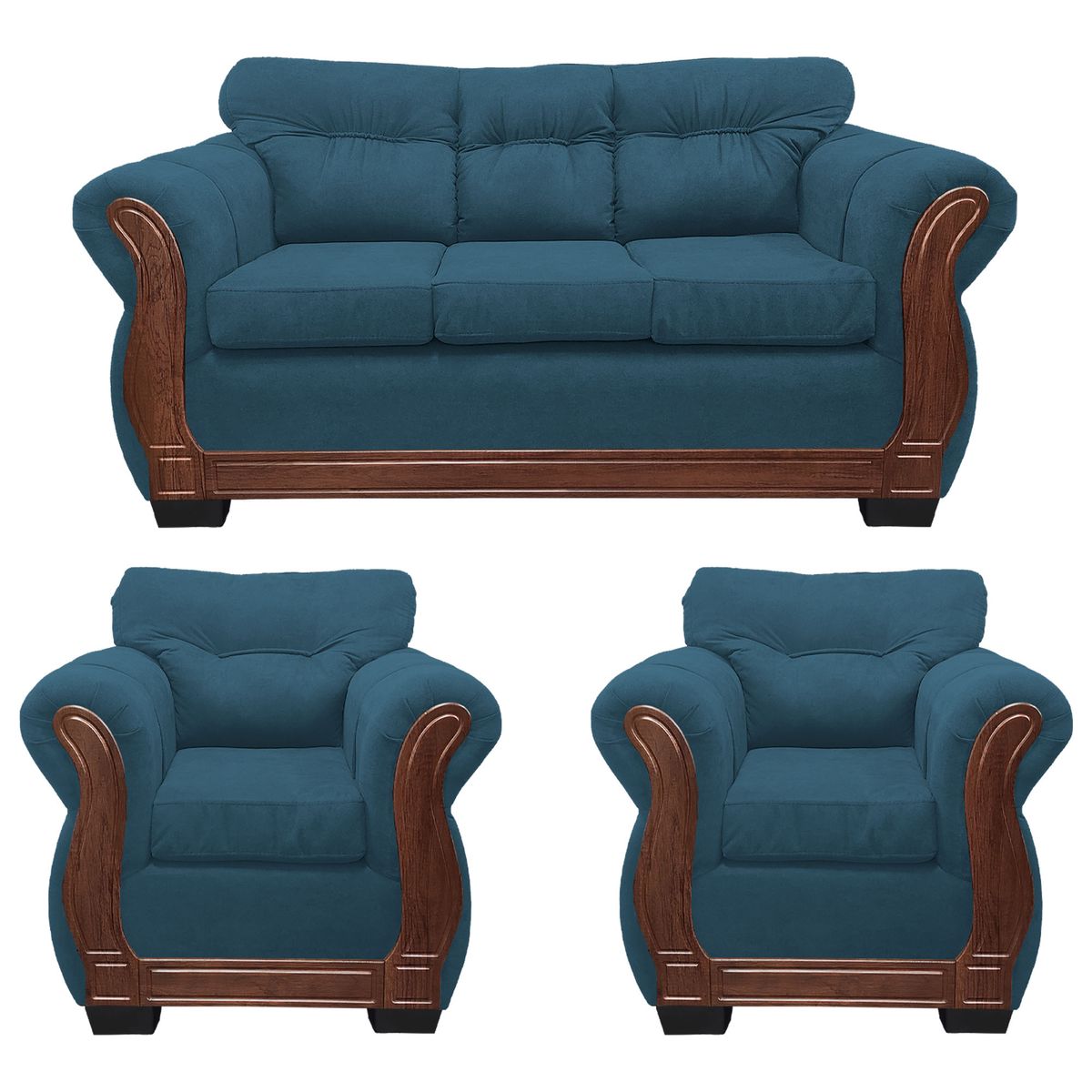 AMERICA DECORA - Living Con Resorte Estructural 5 Cuerpos Taurus 3+1+1 Chenille X