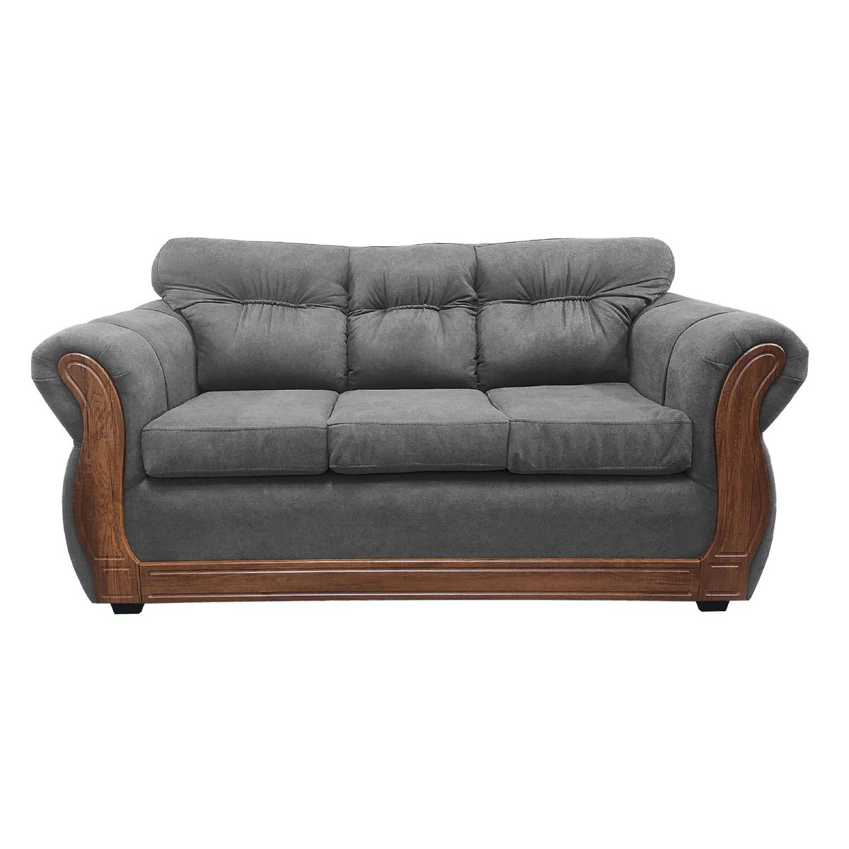 AMERICA DECORA - Sofá Con Resorte Estructural 3 Cuerpos Taurus Chenille Gris X