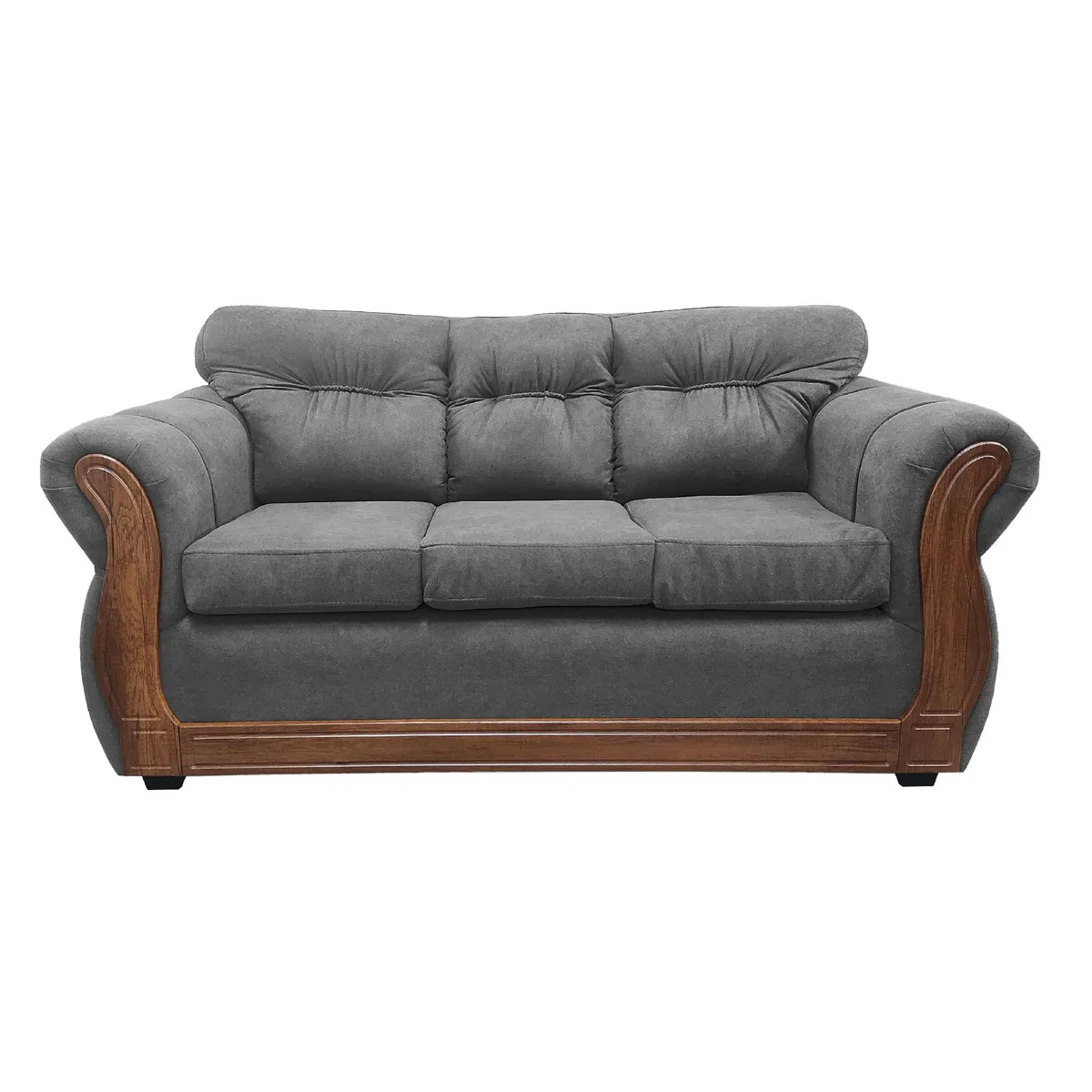 AMERICA DECORA - Sofá Con Resorte Estructural 3 Cuerpos Taurus Chenille Gris X