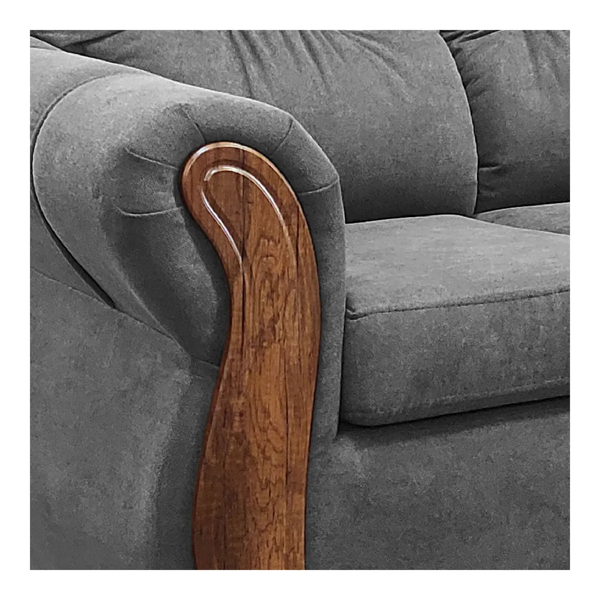 AMERICA DECORA - Sofá Con Resorte Estructural 3 Cuerpos Taurus Chenille Gris X