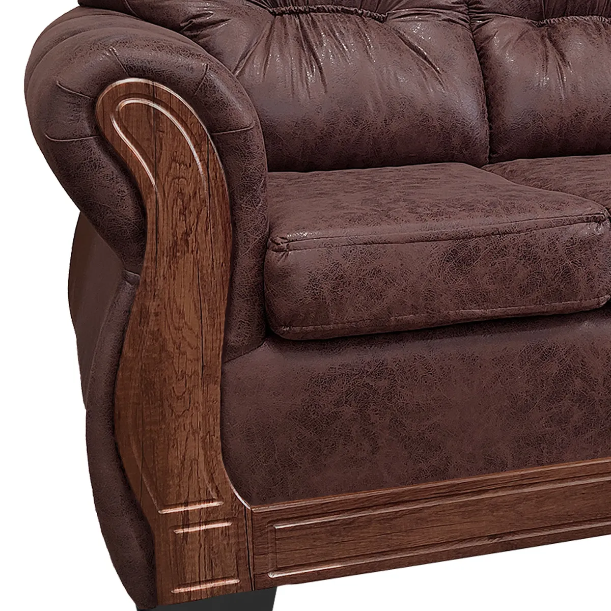 AMERICA DECORA - Living Con Respaldo Confortable 5 Cuerpos Taurus 3+1+1 Envejecido X