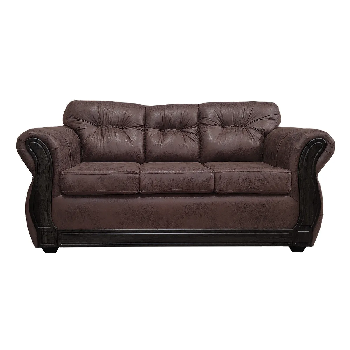 AMERICA DECORA - Sofá Con Respaldo Confortable 3 Cuerpos Taurus Envejecido