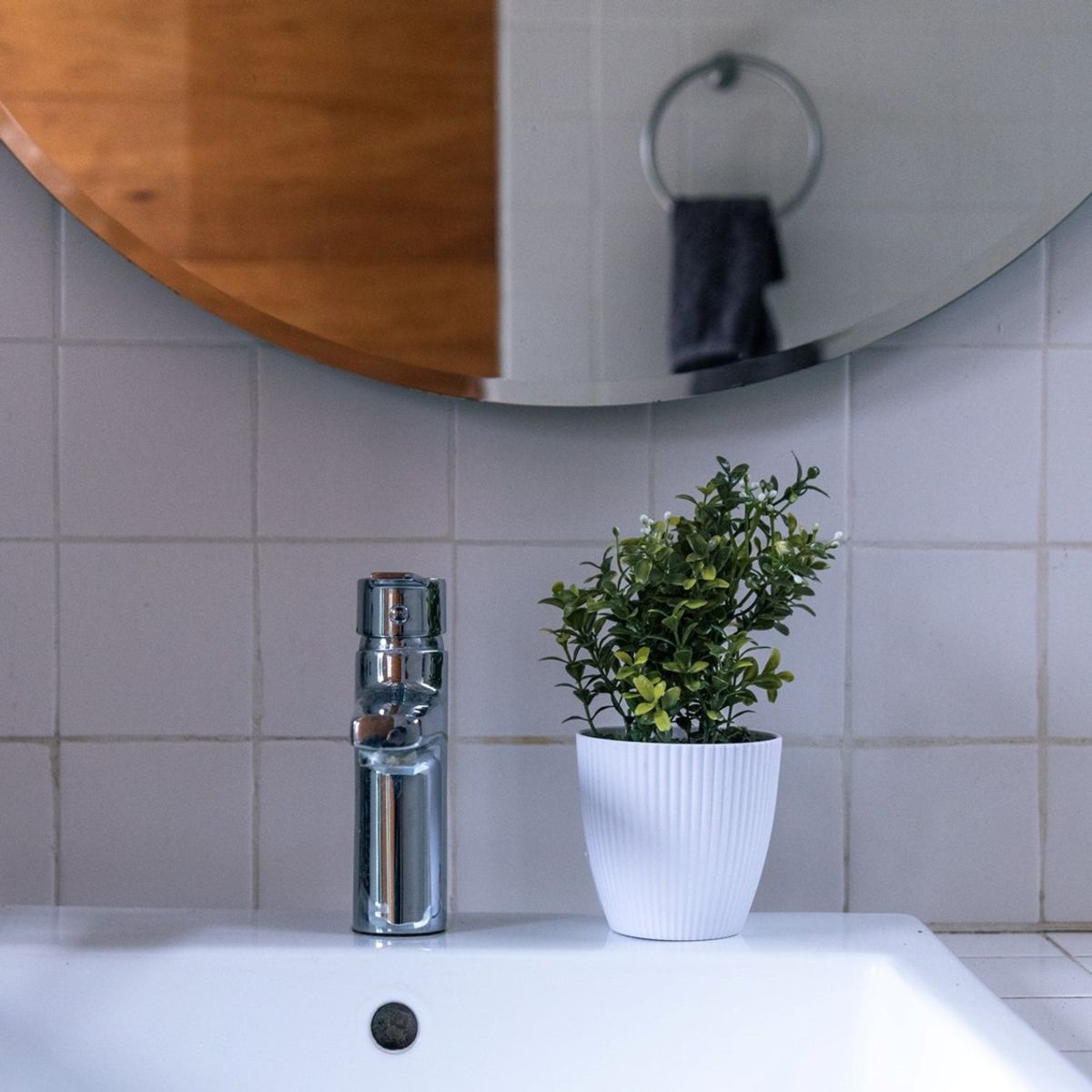 VADELL - Boj con flores blancas de 24 cm con macetero Vadell Home