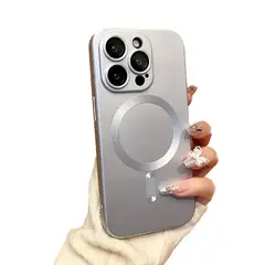 GENERICO - Carcasa Magsafe Para iPhone 15 / Plata Metalizada
