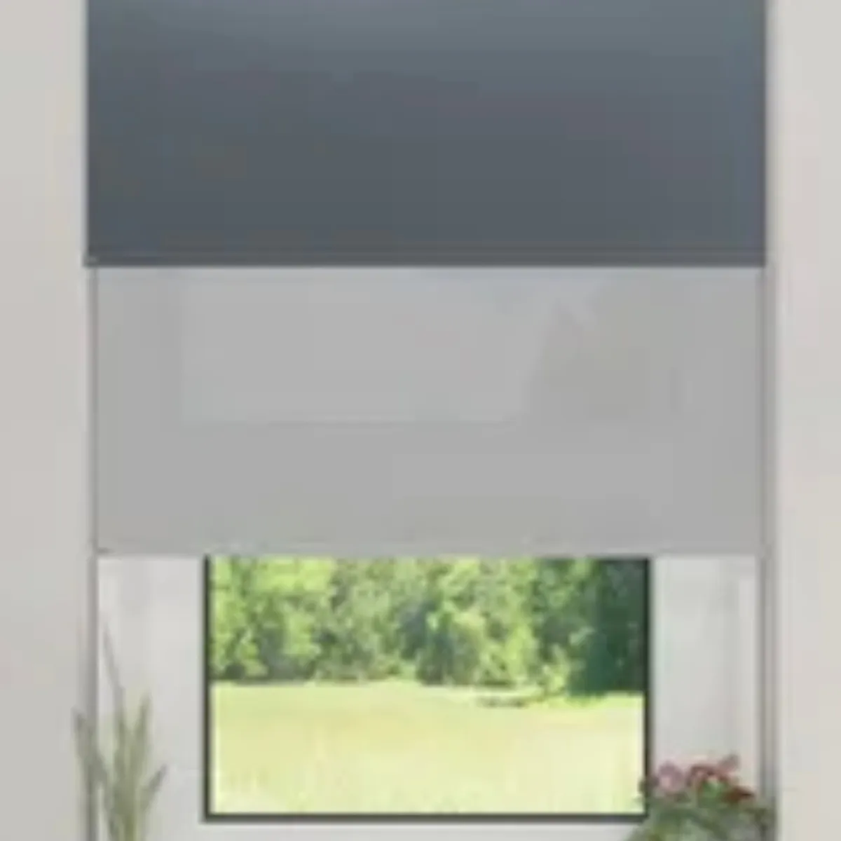 GENERICO - Cortina Roller Doble Blackout  Sunscreen 160x200 GRIS