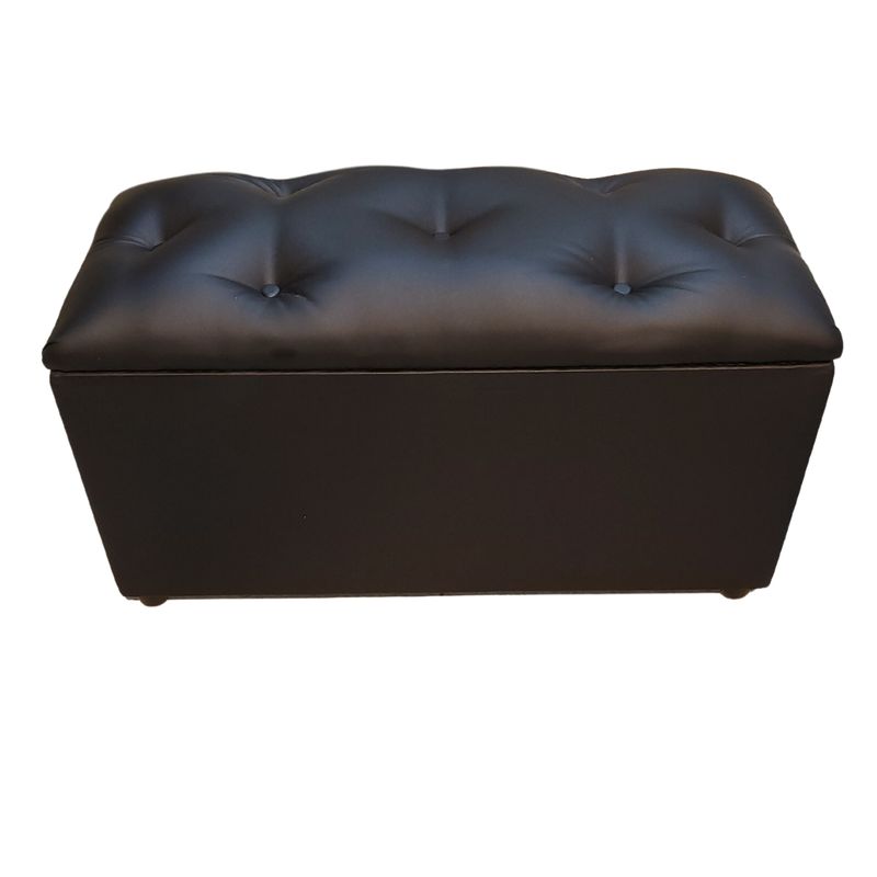 GENERICO - Baul Botone XL Negro Eco Cuero 105X40X50X40 Rimar