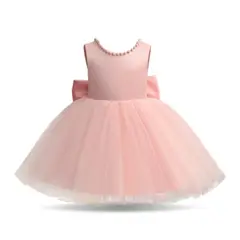 JUMP KIDS - Vestido de Fiesta con Lazo y Perlas