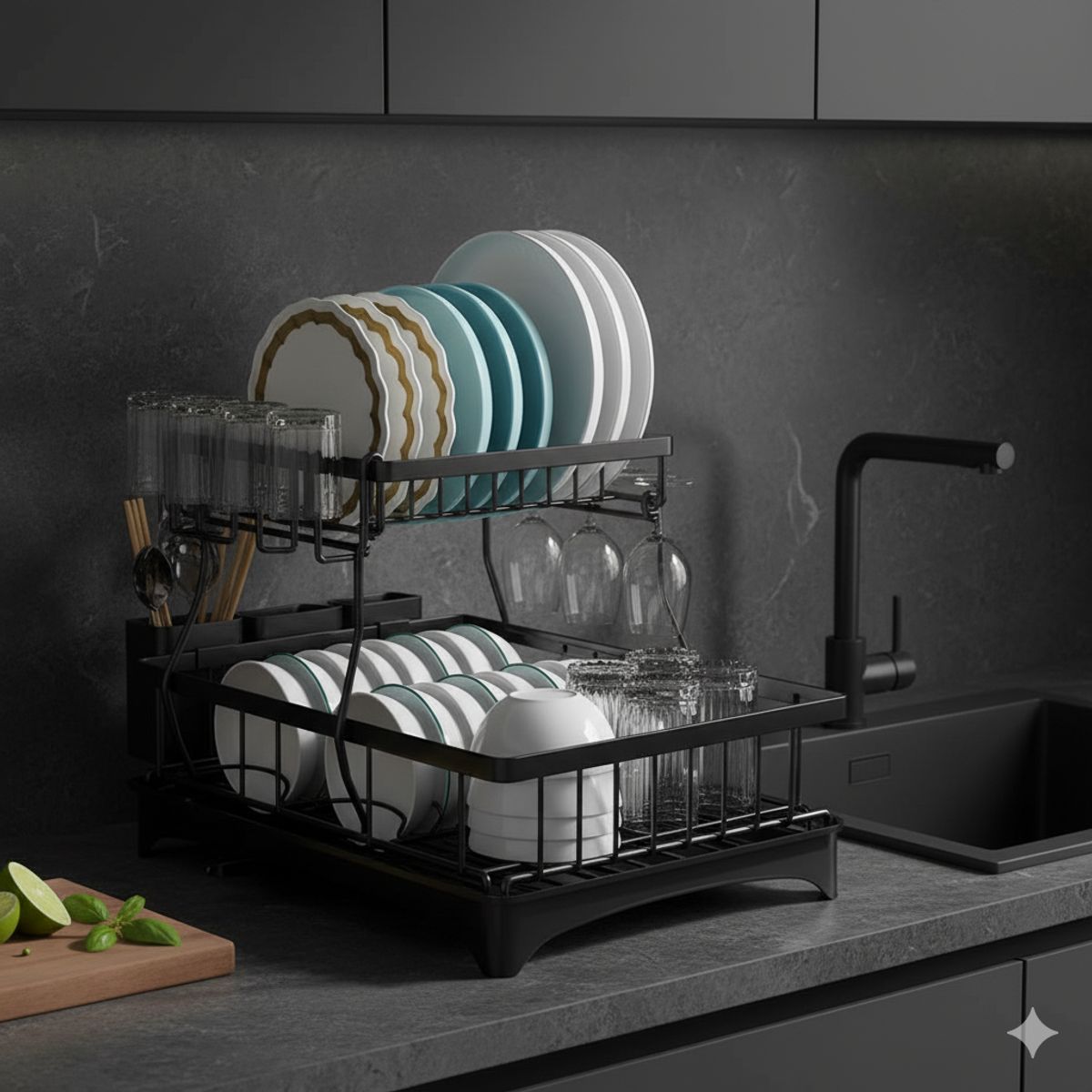 MP - Secaplatos Elegante Moderno Antioxidante 2 Niveles