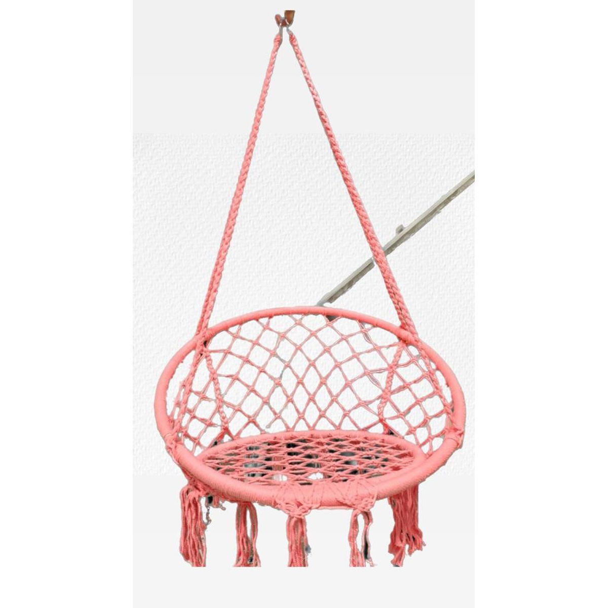 GENERICO - Silla Colgante Hamaca para jardin living terraza - Rosa - Decoracion