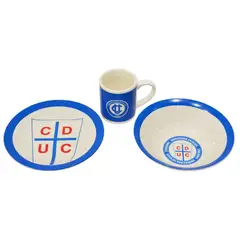 TITANIO - Set 3 piezas Plato Bowl Taza Desayuno U Católica UC
