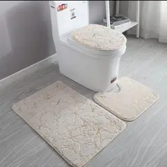 GENERICO - Juego de baño 3 piezas / Set de Baño Peludo Blanco new