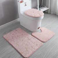 Juego de baño 3 piezas / Set de Baño Peludo Rosado New