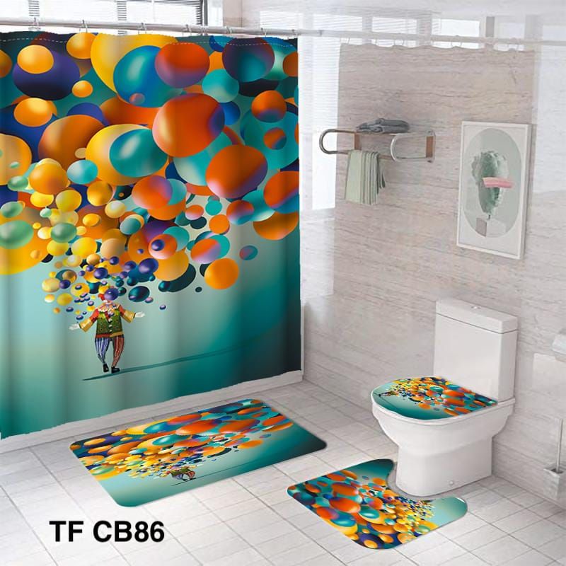 GENERICO - Juego de 4 piezas para baño, cortina, alfombra Set de Baño