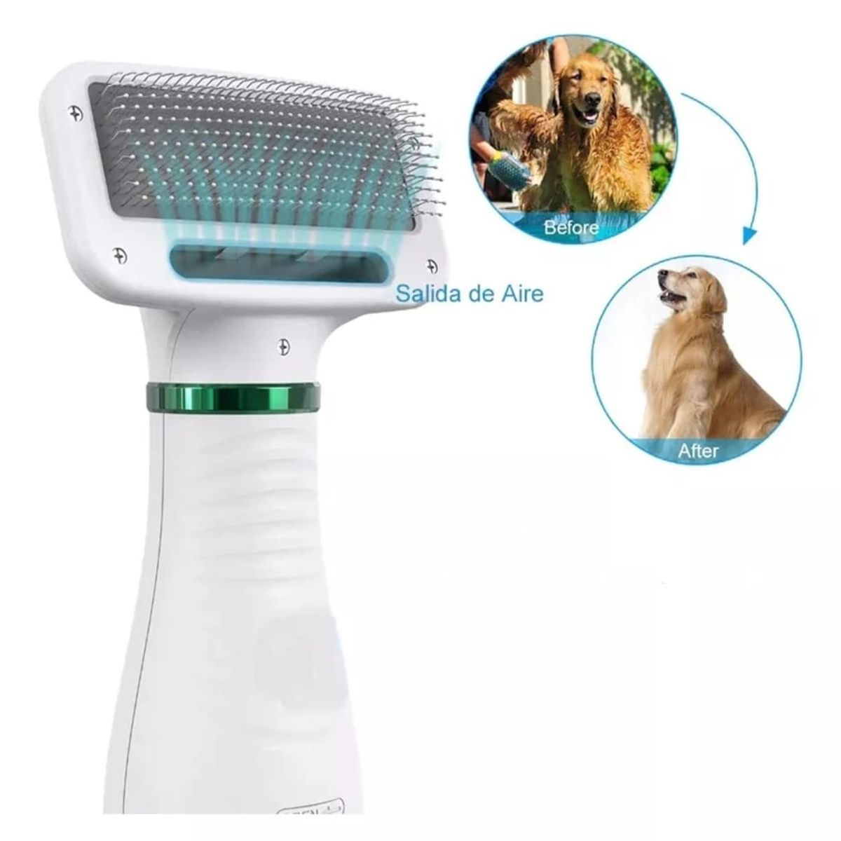 GENERICO - Cepillo Secador 2 En 1 Quita  Pelos Para Mascotas